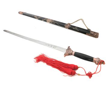 Tai Chi Schwert Übungsschwert mit Holzscheide schwarz